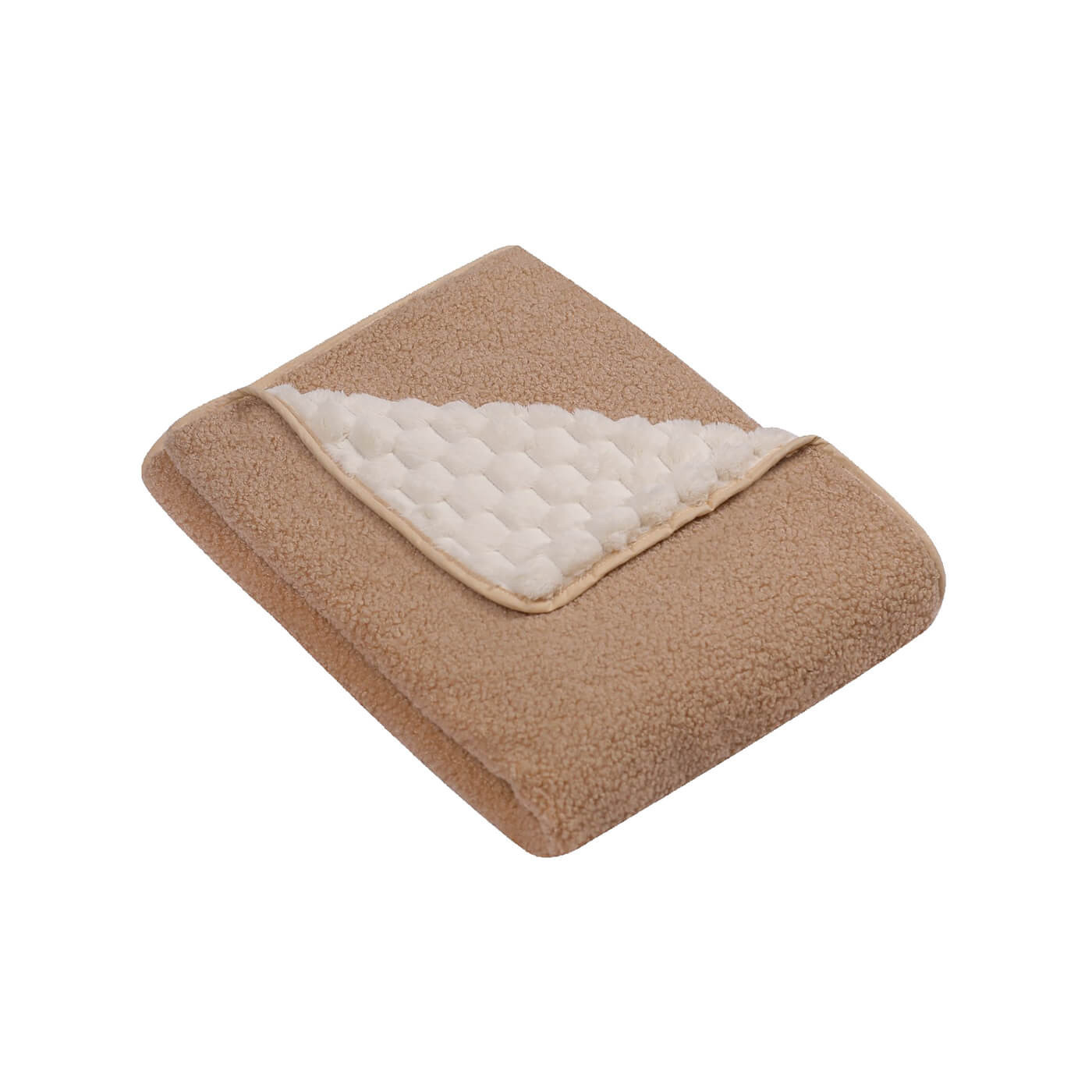 Kocyk podwójny Bouclé 90×80 cm – gruby koc niemowlęcy | Brązowy