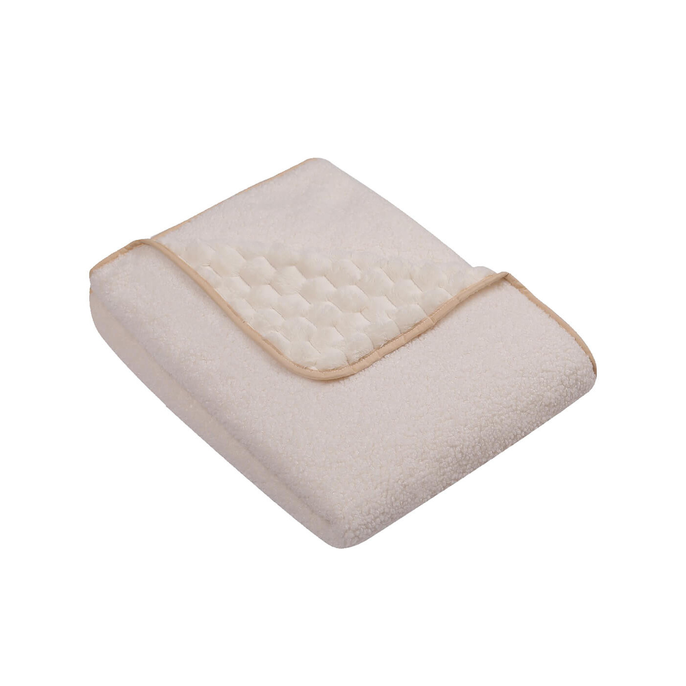 Kocyk podwójny Bouclé 90×80 cm – gruby koc niemowlęcy | Beżowy