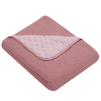 Kocyk podwójny Bouclé 90×80 cm – gruby koc niemowlęcy | Różowy