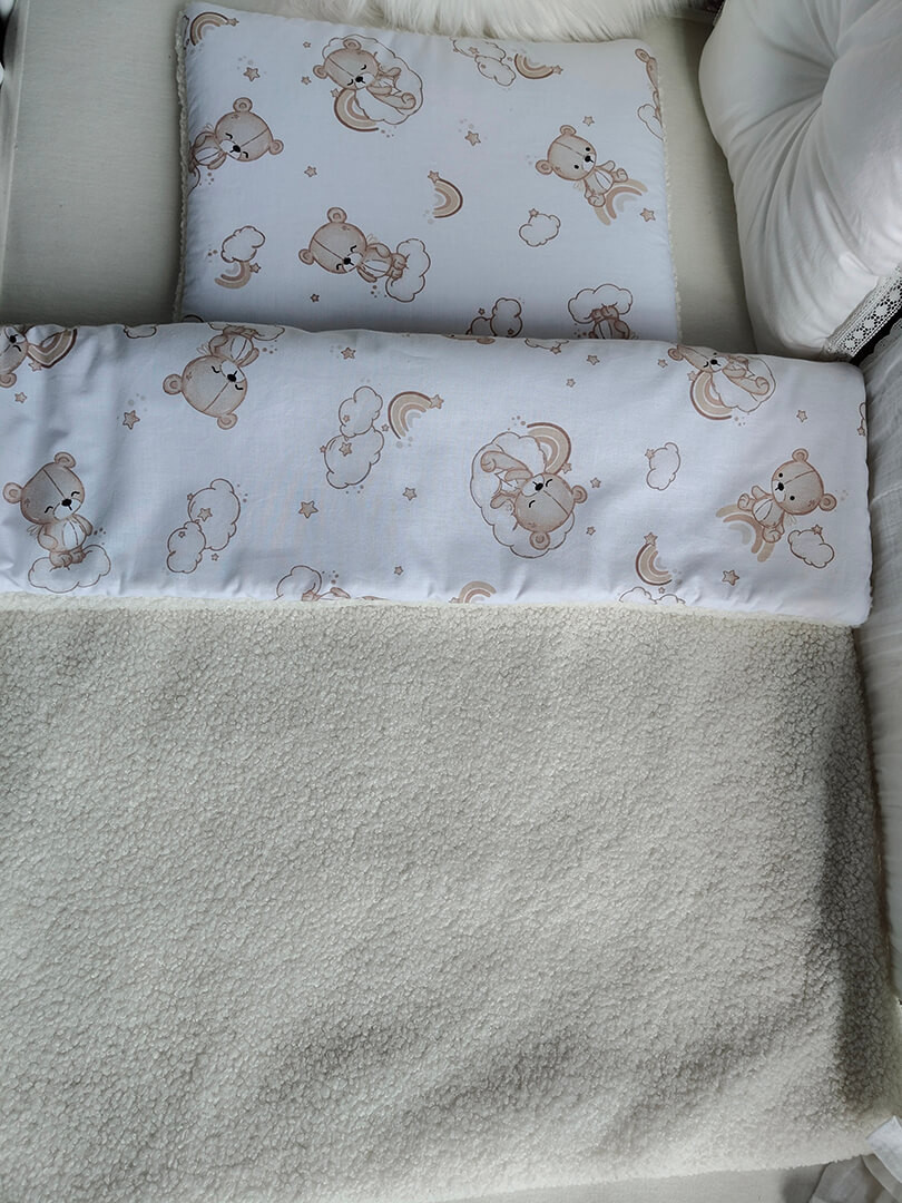 Komplet do wózka poduszka i kocyk niemowlęcy