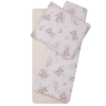 Komplet do wózka Kocyk + poduszka Bouclé 63x73 cm – Zestaw pościeli| Beżowy