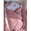 Rożek, becik niemowlęcy z tkaniny Bouclé Otulacz 80x75cm | Różowy