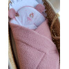 Rożek, becik niemowlęcy z tkaniny Bouclé Otulacz 80x75cm | Różowy