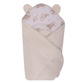 Rożek, becik niemowlęcy z tkaniny Bouclé Otulacz 80x75cm | Beżowy