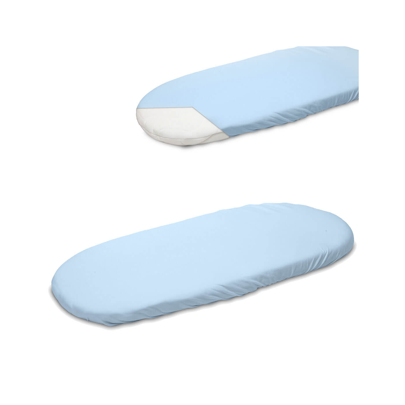 Prześcieradło do wózka łóżeczka dostawki bawełna jersey 75x35cm | Niebieskie