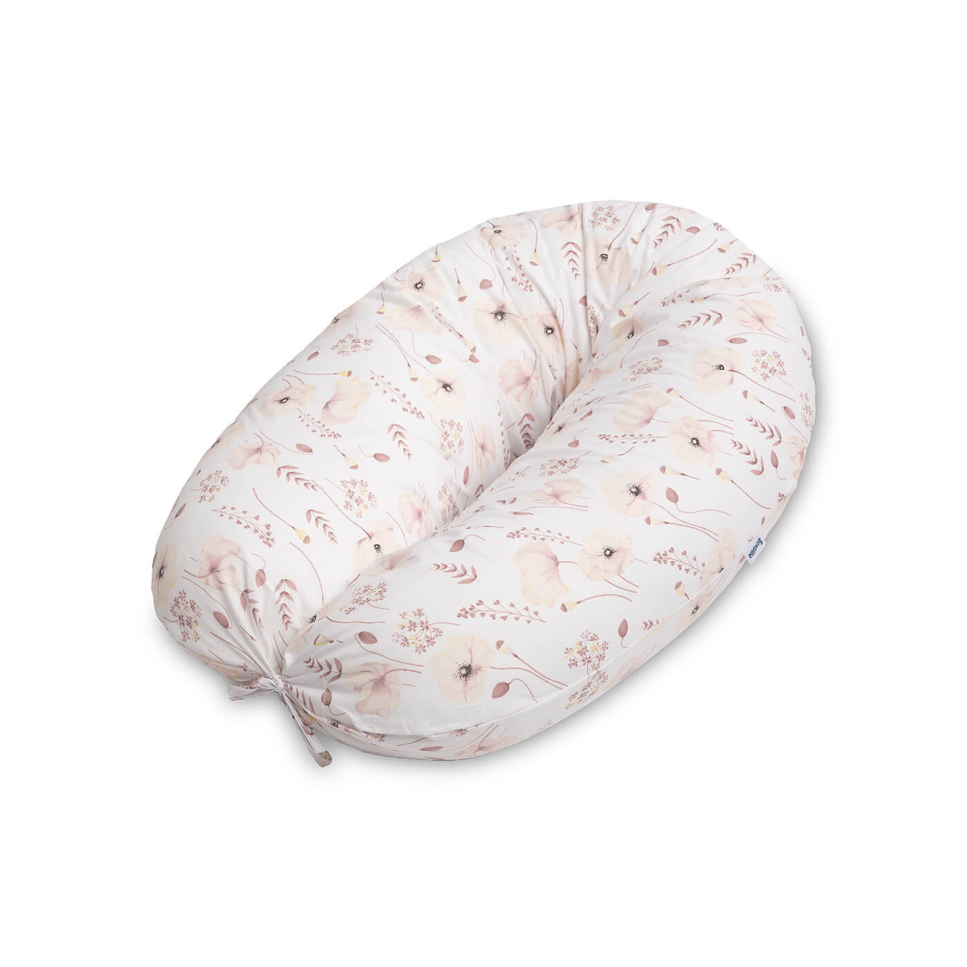 Rogal ciążowy do spania dla mamy, poduszka do karmienia XL bawełniana Sensillo | Maki pastelowe