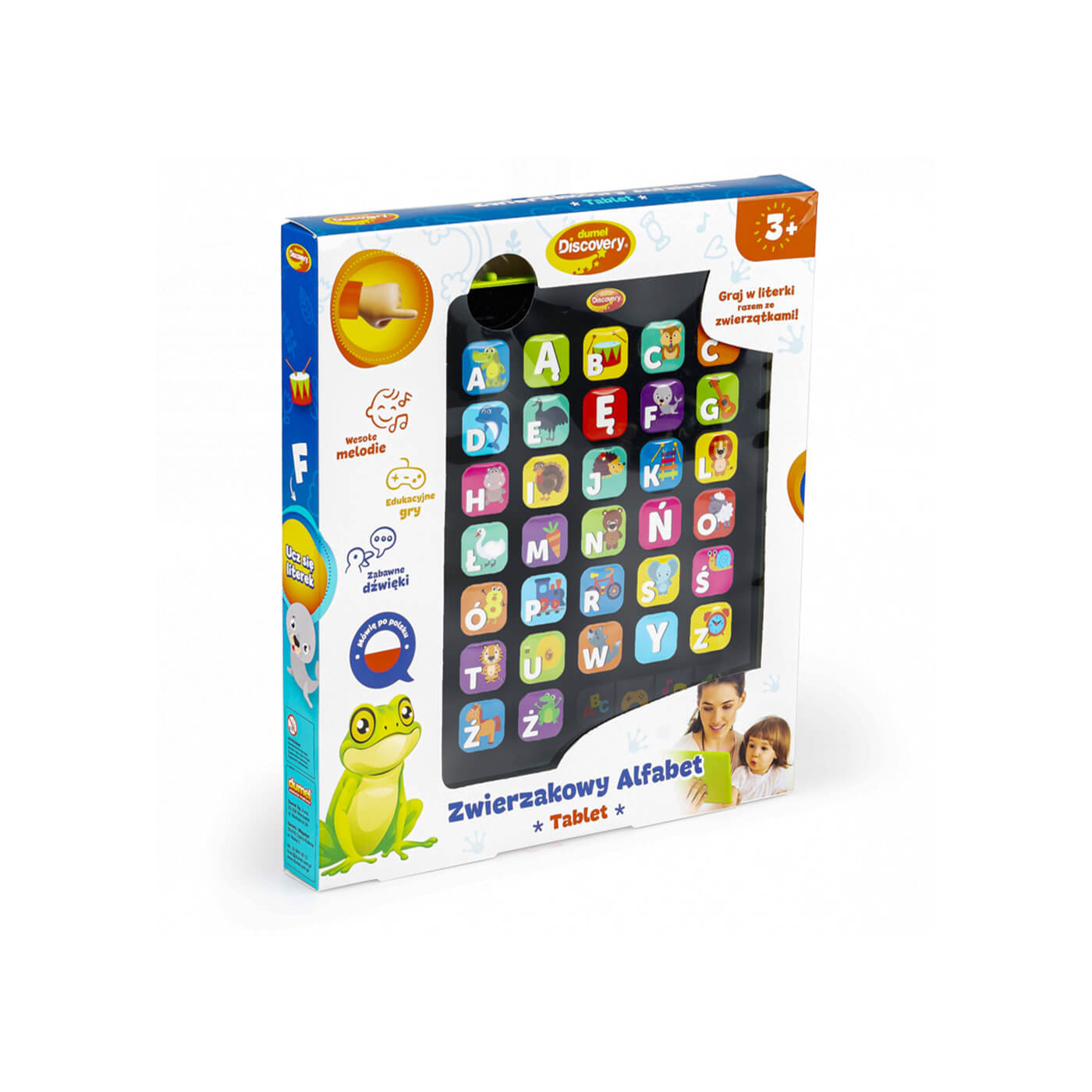 Zabawkowy tablet dla dziecka Zwierzakowy Alfabet Dumel 3+ zabawka edukacyjna