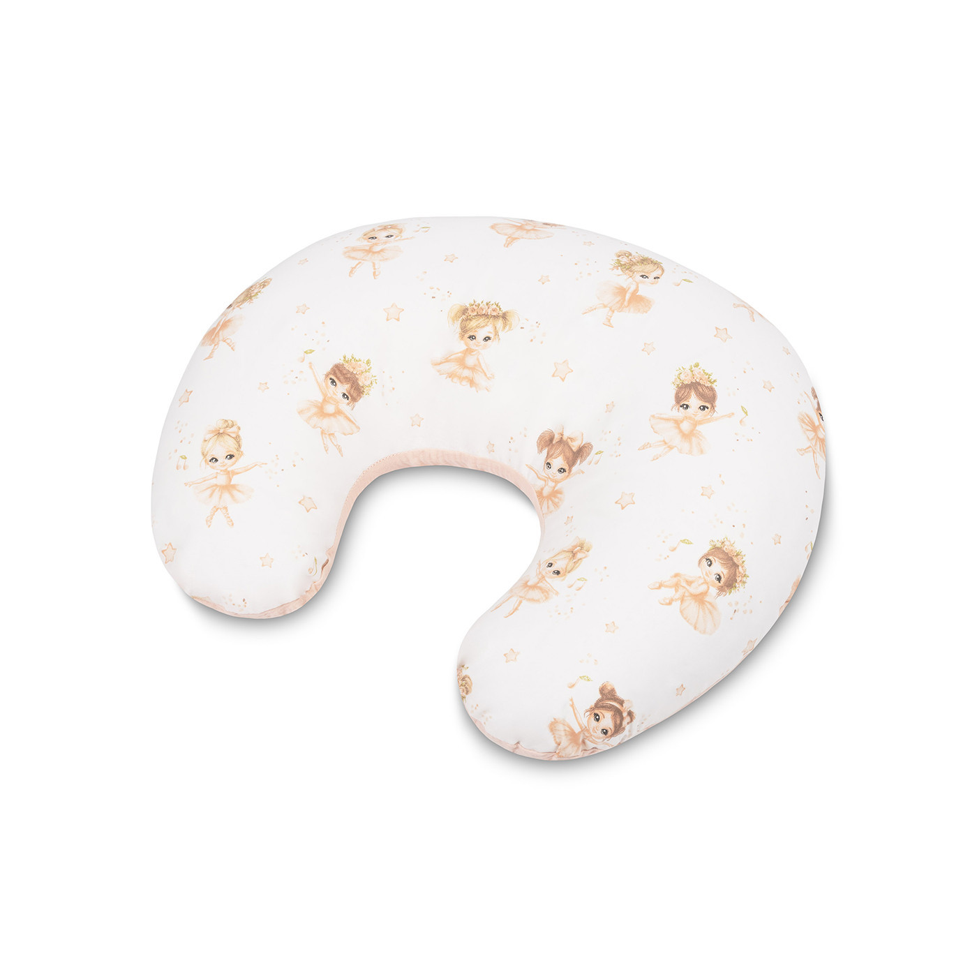 Rogal ciążowy Muślinowy do spania dla mamy, poduszka do karmienia Sensillo | Baletnice różowe