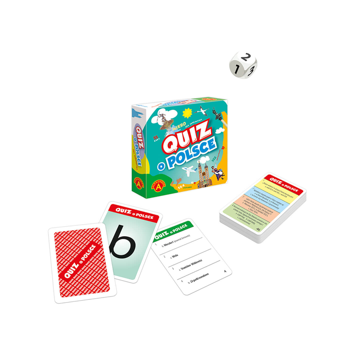 Gra kieszonkowa mikro QUIZ o Polsce? Gra edukacyjna podręczna Alexander