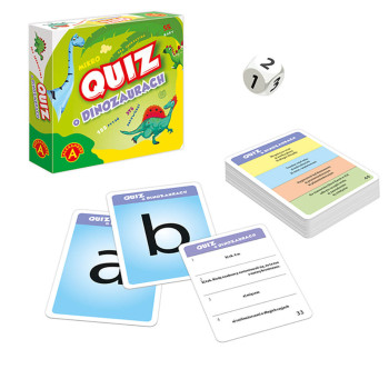 Gra podróżna mikro QUIZ o Dinozaurach Gra kieszonkowa Alexander