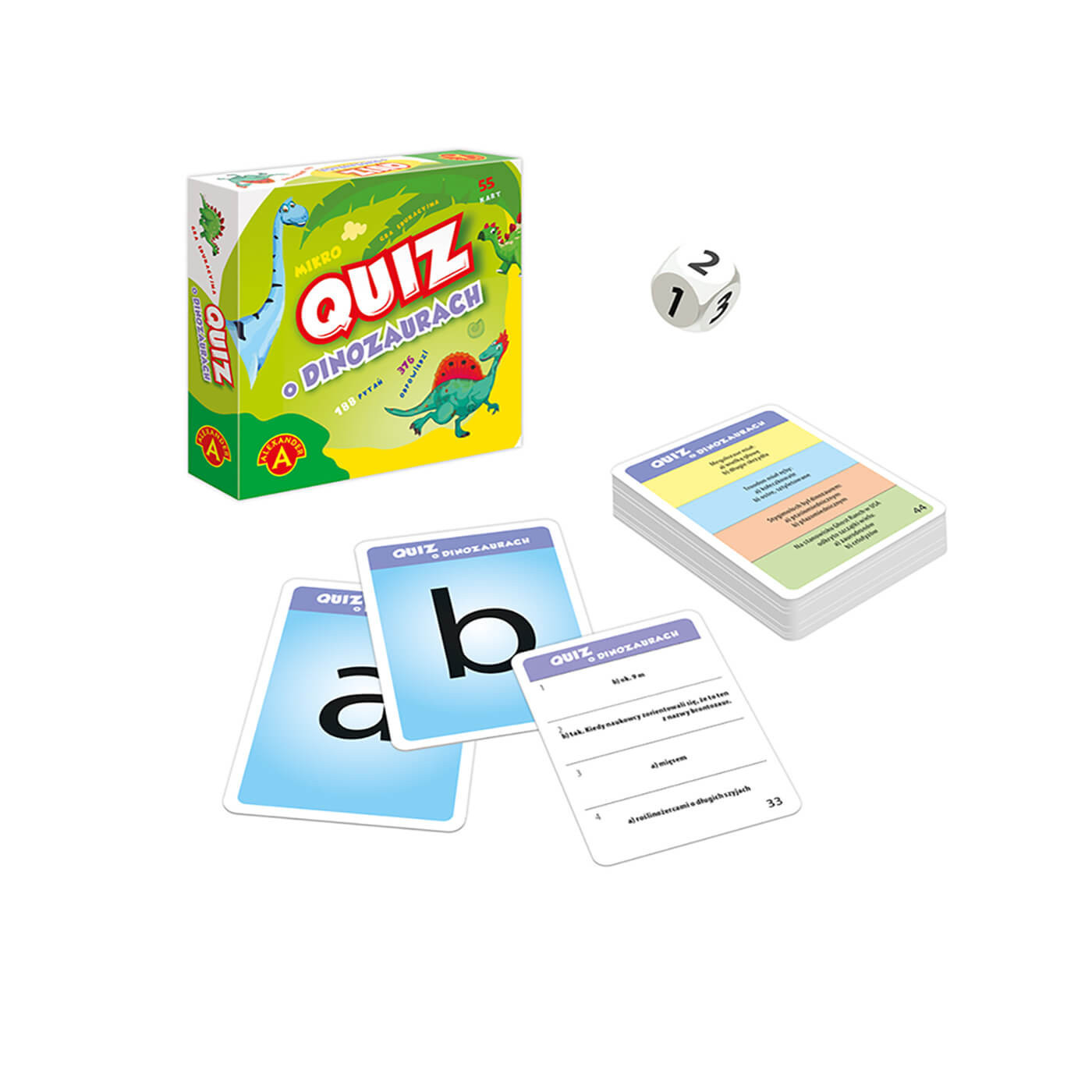 Gra podróżna mikro QUIZ o Dinozaurach Gra kieszonkowa Alexander