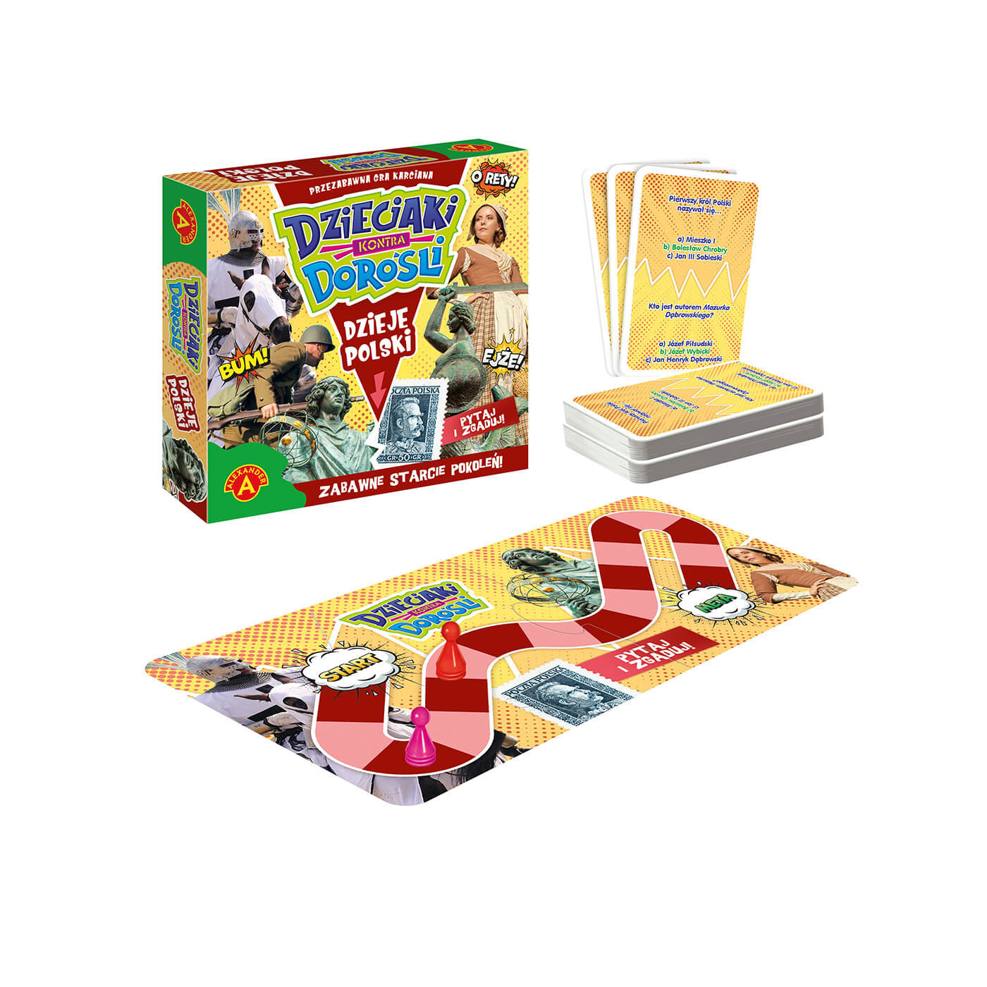 Gra karciana podróżna Dzieciaki kontra Dorosli dzieje Polski Alexander