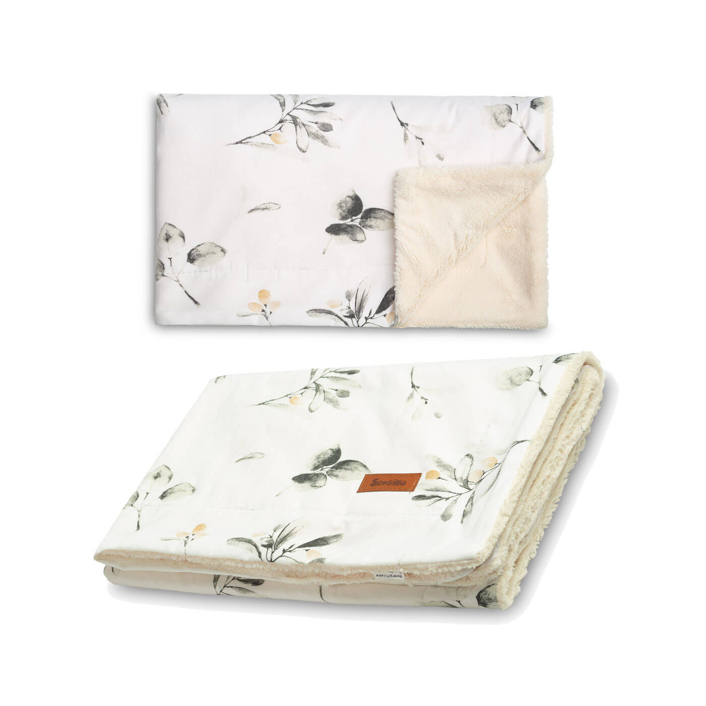 Kocyk pluszowy dwustronny dla dzieci 80x100 cm – miękki, bawełniany Sensillo | Oliwka