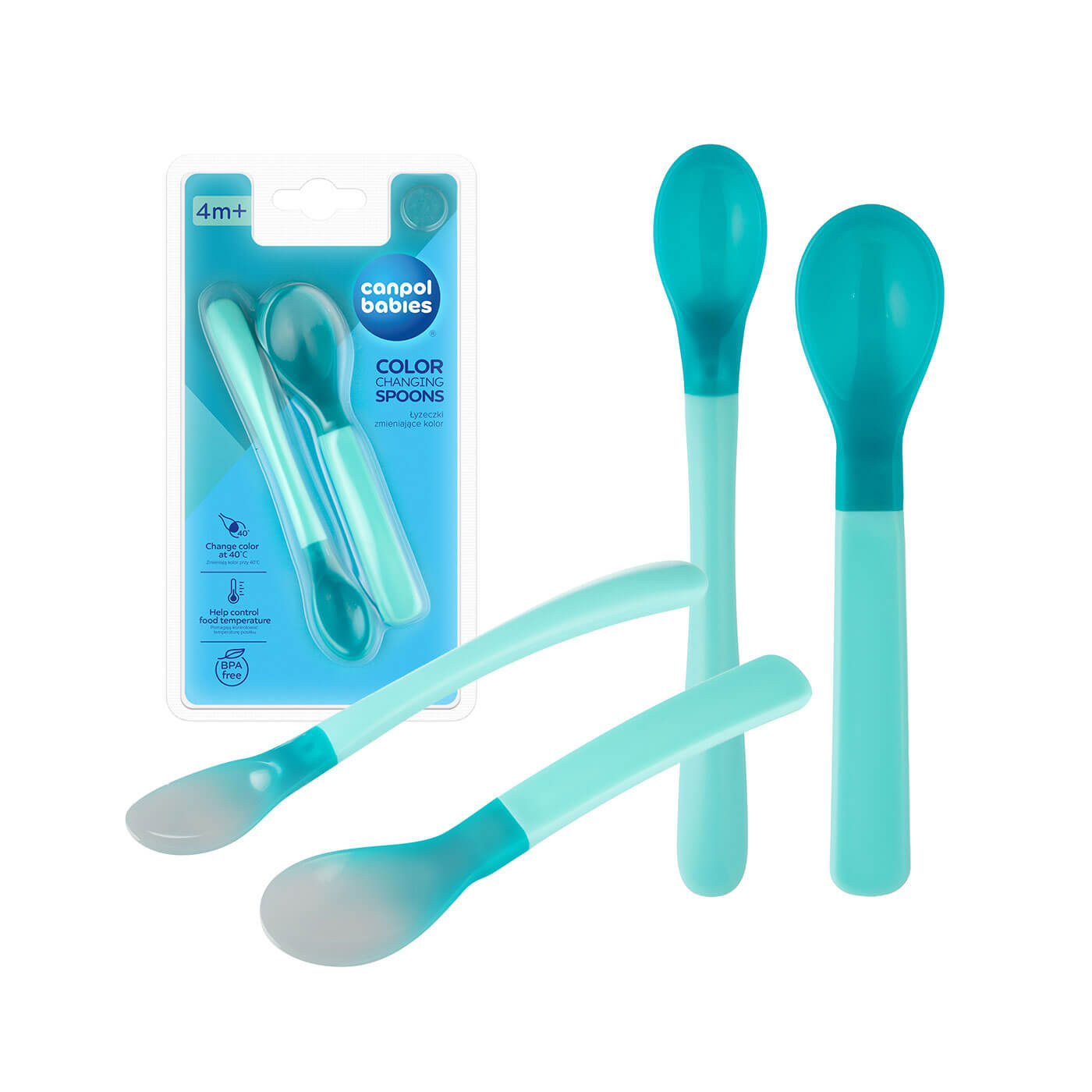 Zestaw Magicznych Łyżeczek Dla Dzieci Do Karmienia 2 szt. Zmieniające kolor
