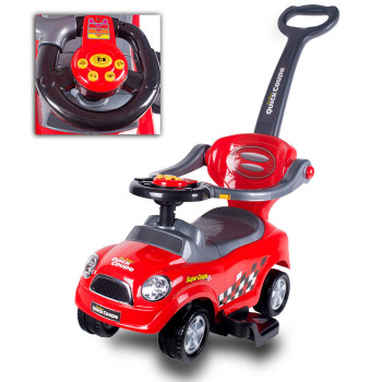 Jeździdełko chodzik pchacz dziecięcy 3w1 Giga Car koła 360° czerwony