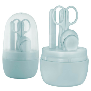 Zestaw do paznokci dla niemowląt w etui 4 el. Cążki, nożyczki Canpol babies | Niebieski