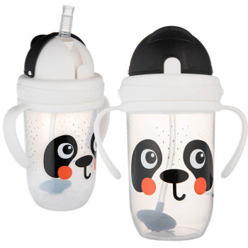 Kubek niekapek z rurką silikonową z odważnikiem 270 ml Canpol | Panda