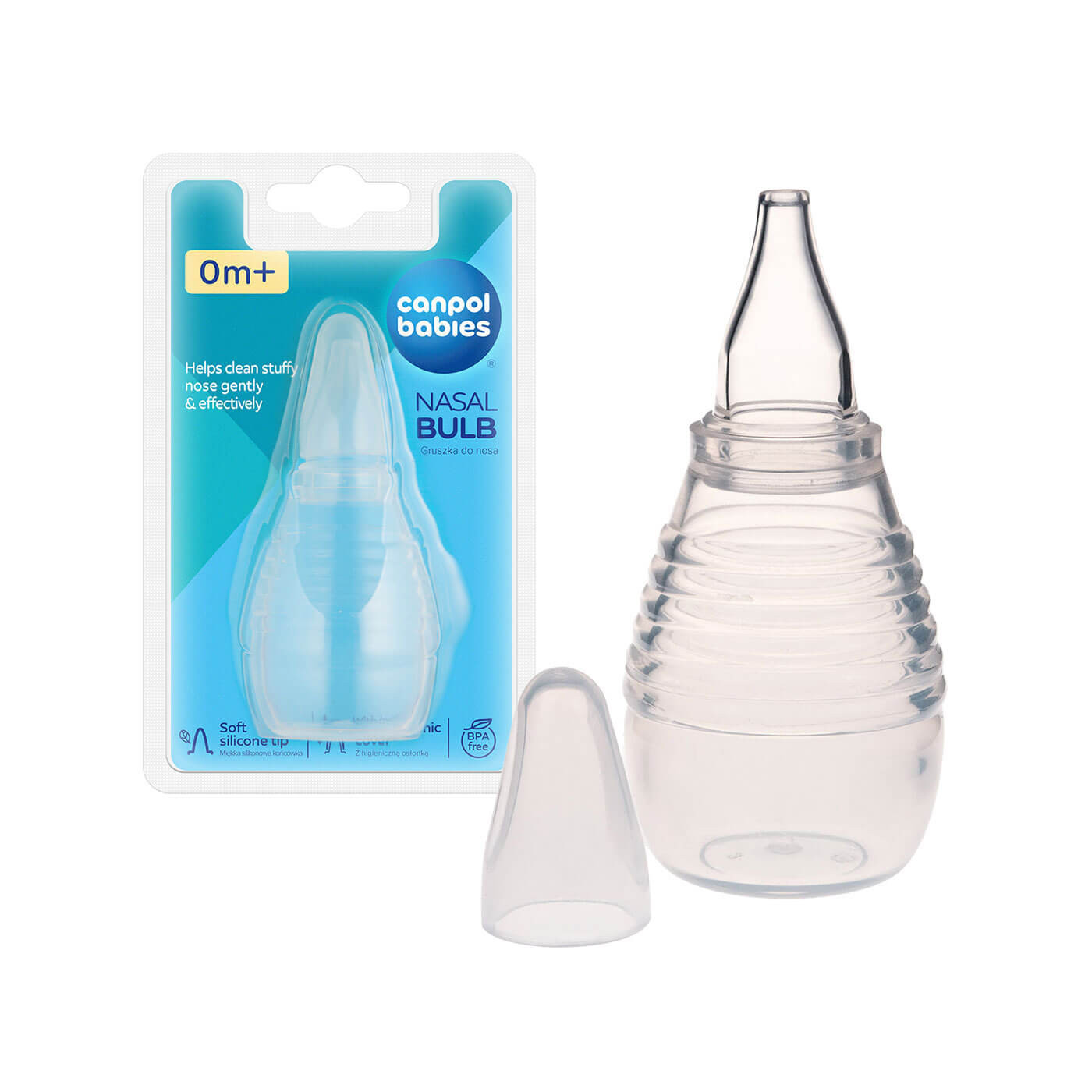 Canpol Silikonowa Gruszka do nosa dla niemowląt i dzieci z miekką końcówką