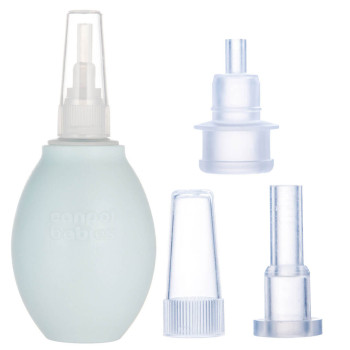 Canpol Gruszka do nosa dla niemowląt i dzieci z wymiennymi końcówkami - twardą oraz miękką