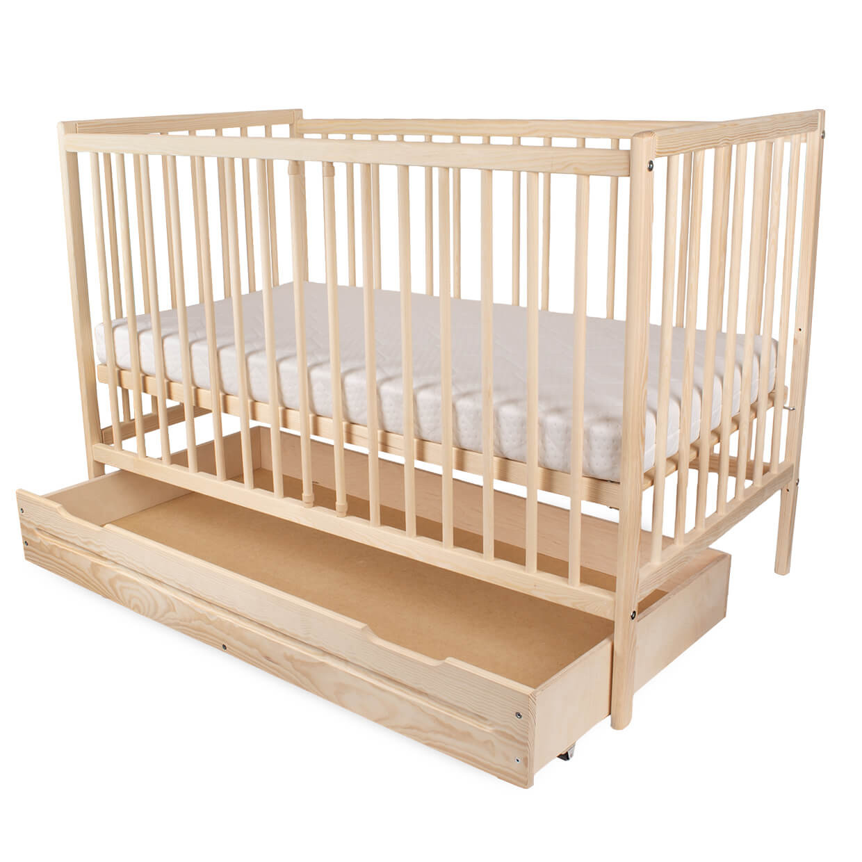 łóżeczko z szufladą naturalne dla dzieci