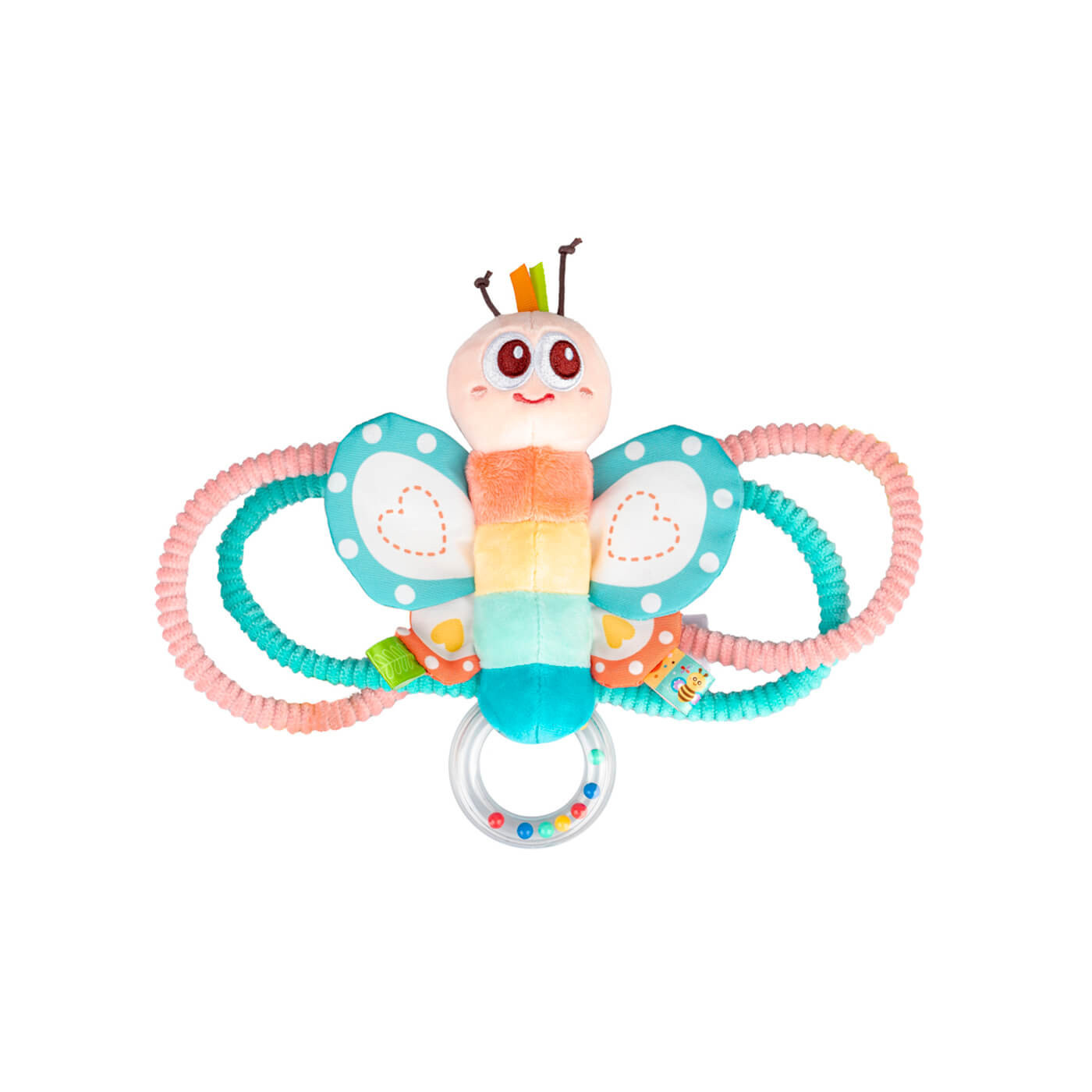 Grzechotka dla niemowląt sensoryczna Motyl Tymek Dzwoneczek Dumel Balibazoo