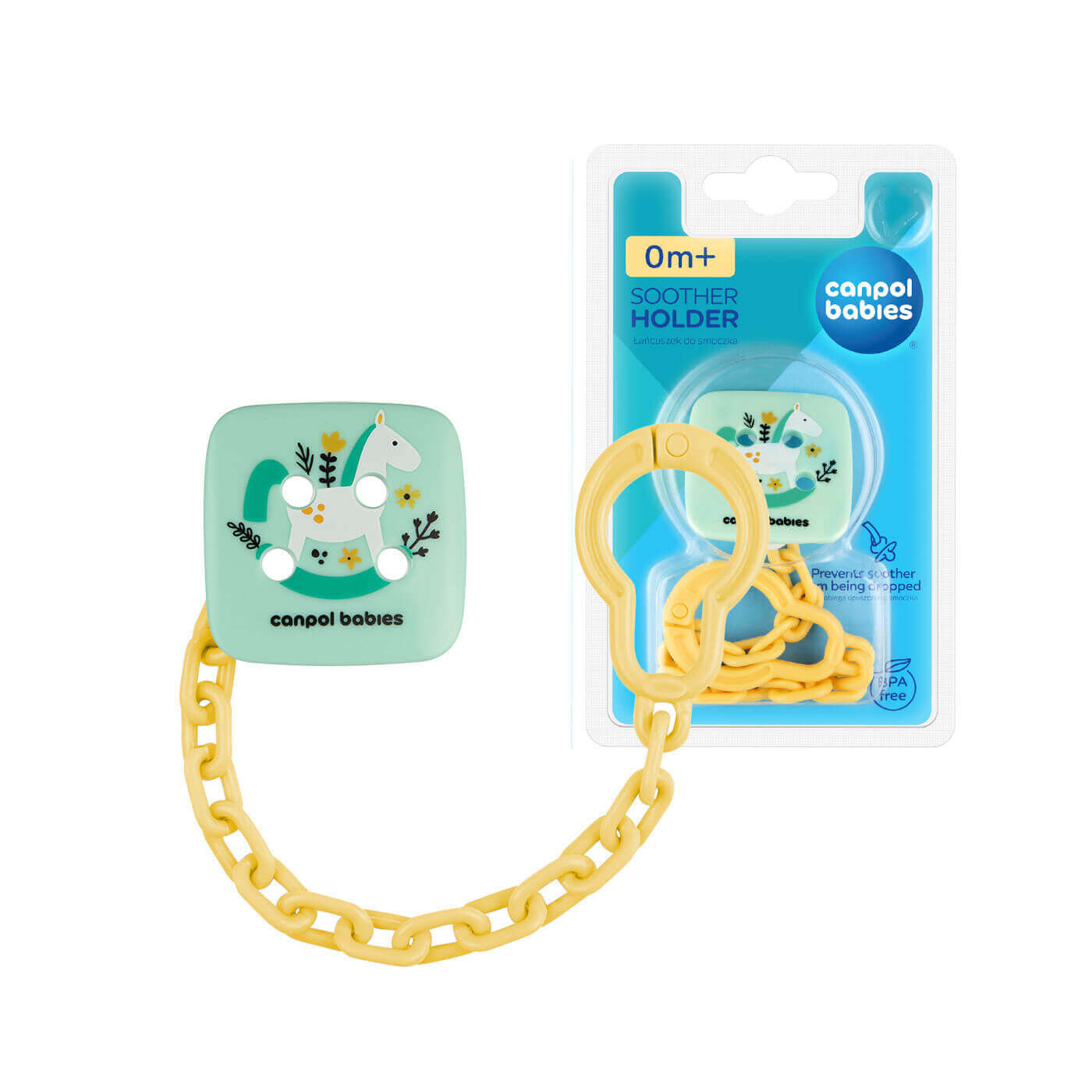 Łańcuszek do smoczka uspokajającego TOYS zielony Canpol babies