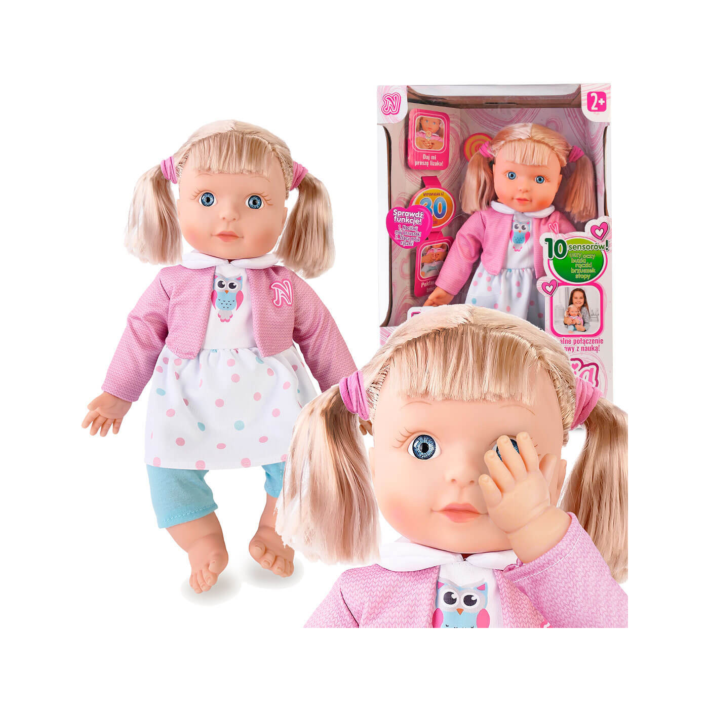 Lalka Natalia Mądra Przyjaciółka 41 cm – interaktywna lalka mówiąca, edukacyjna zabawka dla dzieci 3+