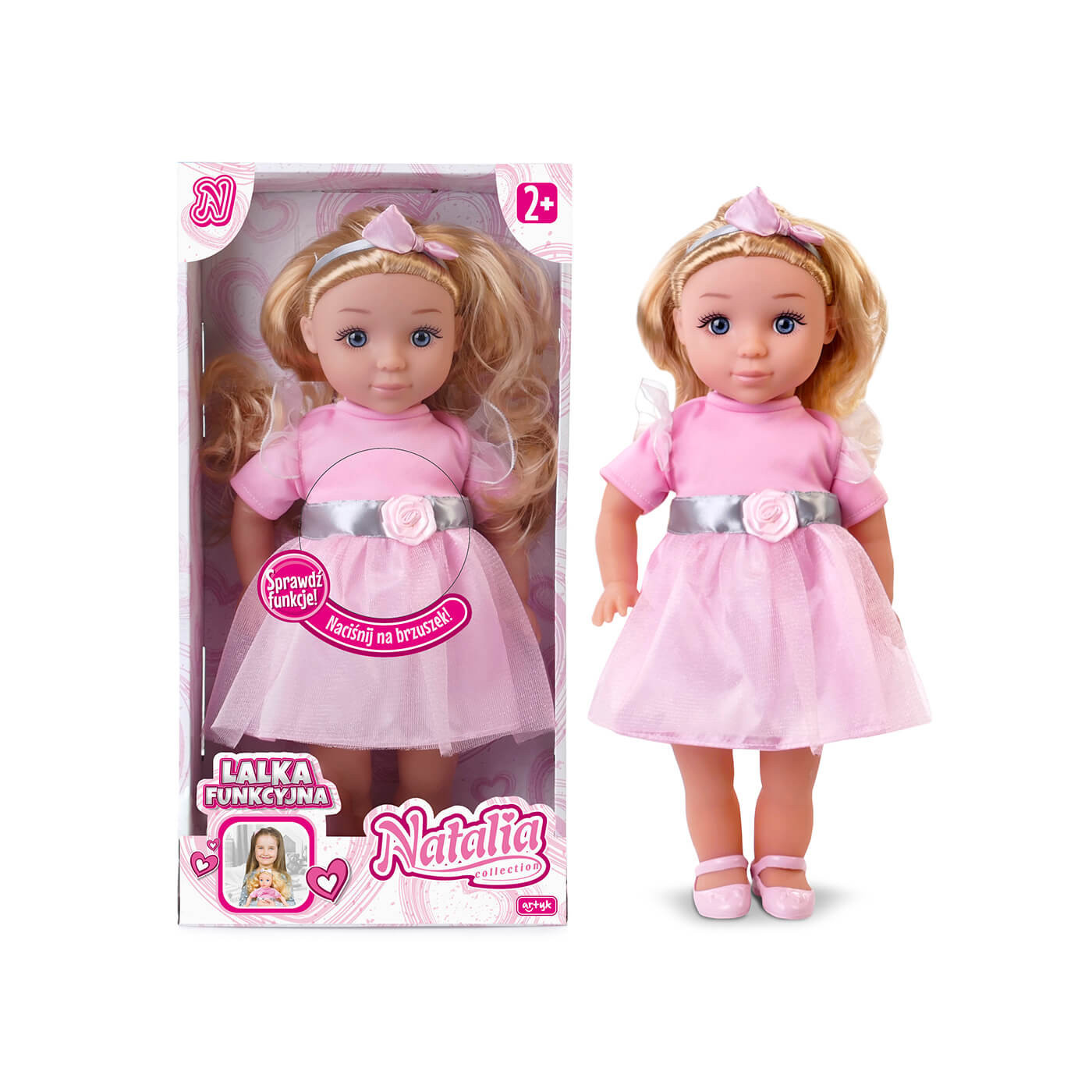 Lalka Interaktywna Natalia w sukience 36 cm – mówi i śpiewa po polsku