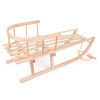Sanki drewniane z oparciem i materacykiem / miękka wkładka do sanek / Sznurek z uchwytem