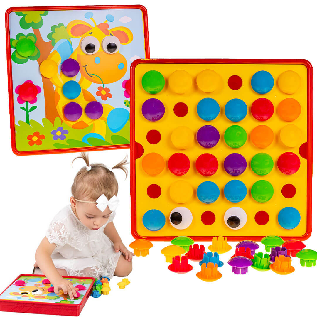 Prezent dla 2 latka - układanka guzikowa montessori