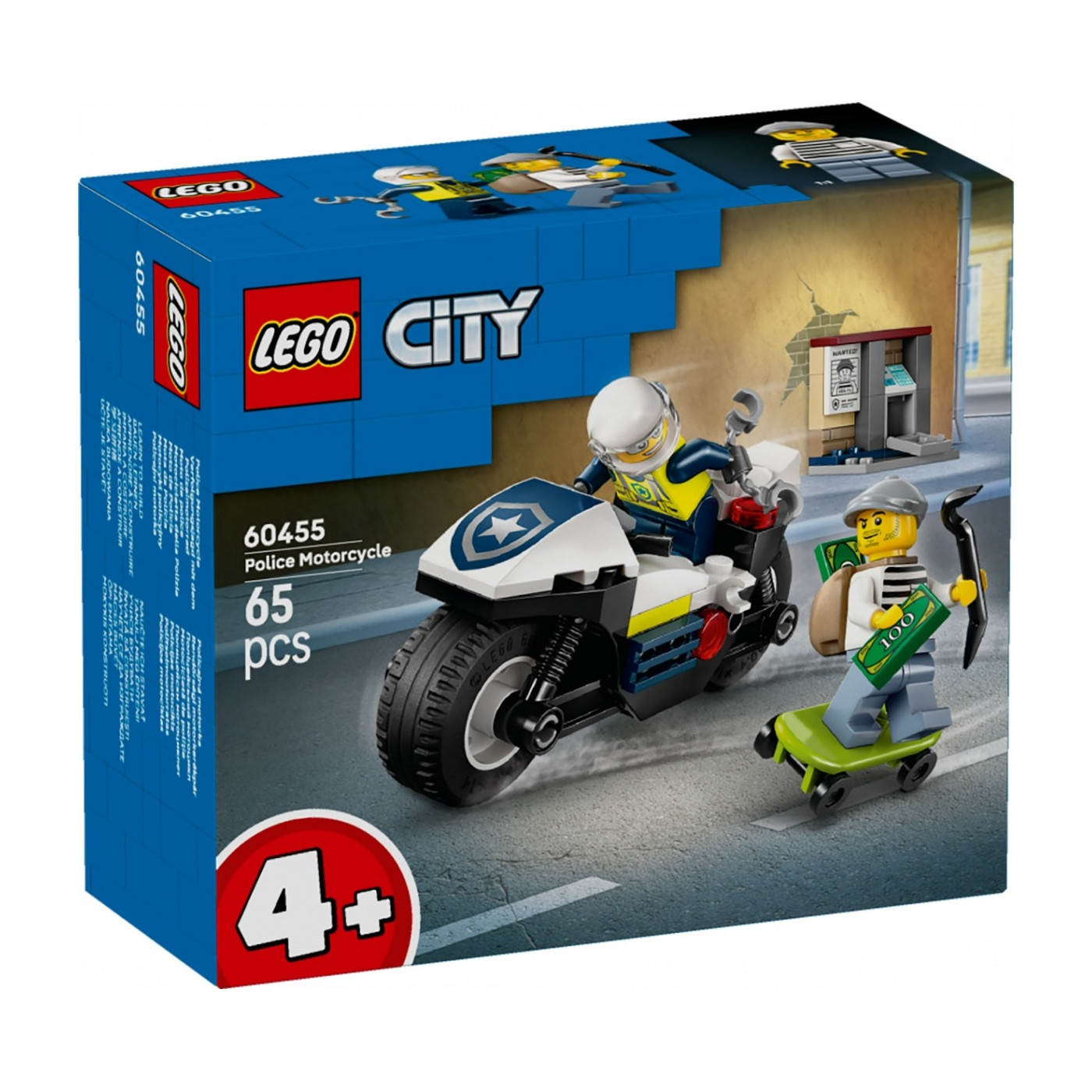 Klocki Lego Ciy Pościg na motocyklu policyjnym 60455