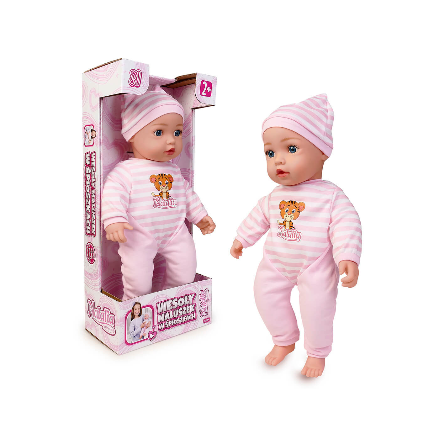 Lalka niemowlak bobas mówiąca płacze,  miękkie ciało 43 cm Natalia