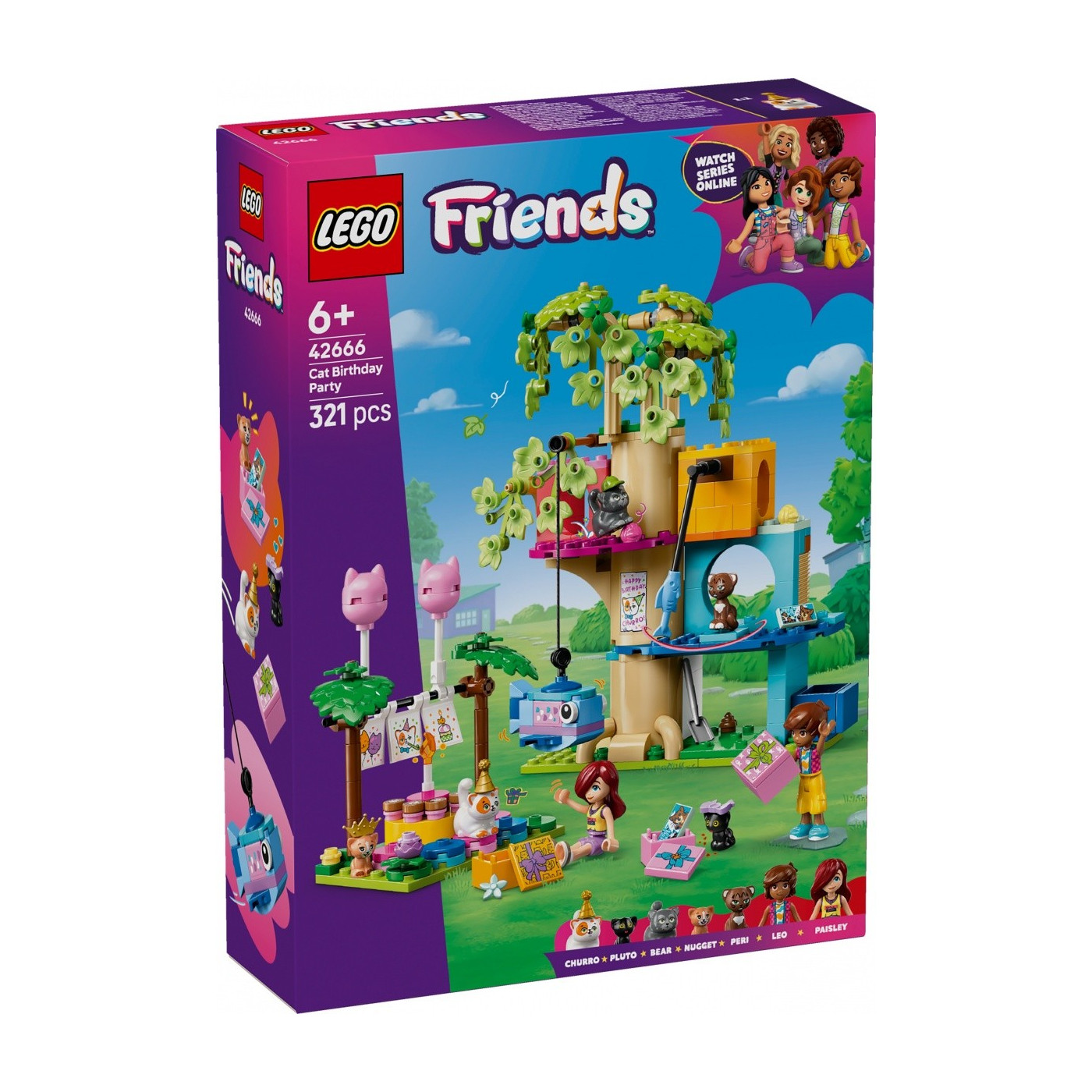 Klocki LEGO Friends Kocie przyjęcie urodzinowe i domek na drzewie 42666 +6 lat
