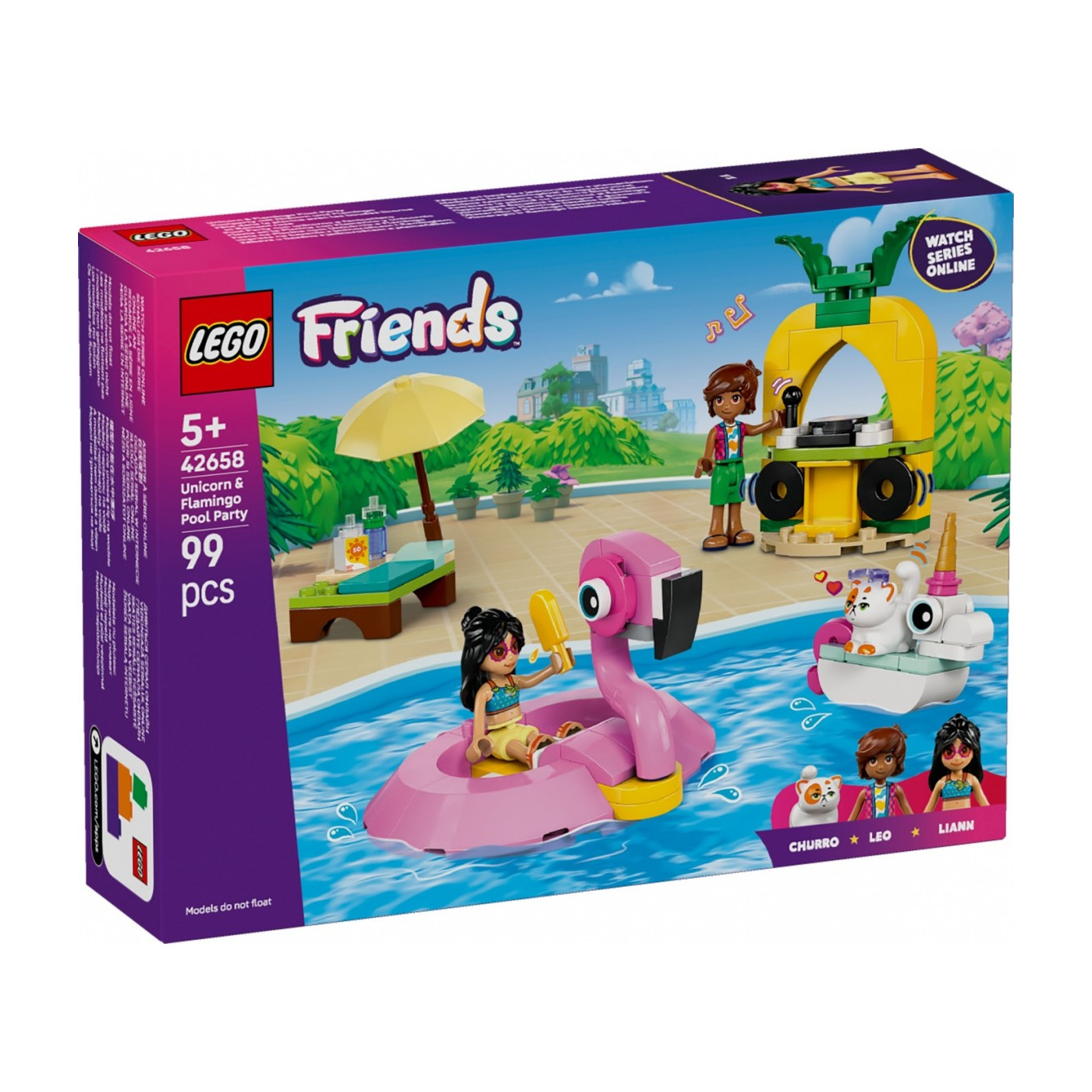 Klocki Lego Friends 42658 Impreza na basenie z jednorożcem +5 lat
