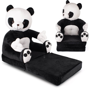 Fotelik pluszowy dla dziecka, rozkładany fotel dziecięcy - Miś pluszowy PANDA