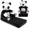 Fotelik pluszowy dla dziecka, rozkładany fotel dziecięcy - Miś pluszowy PANDA