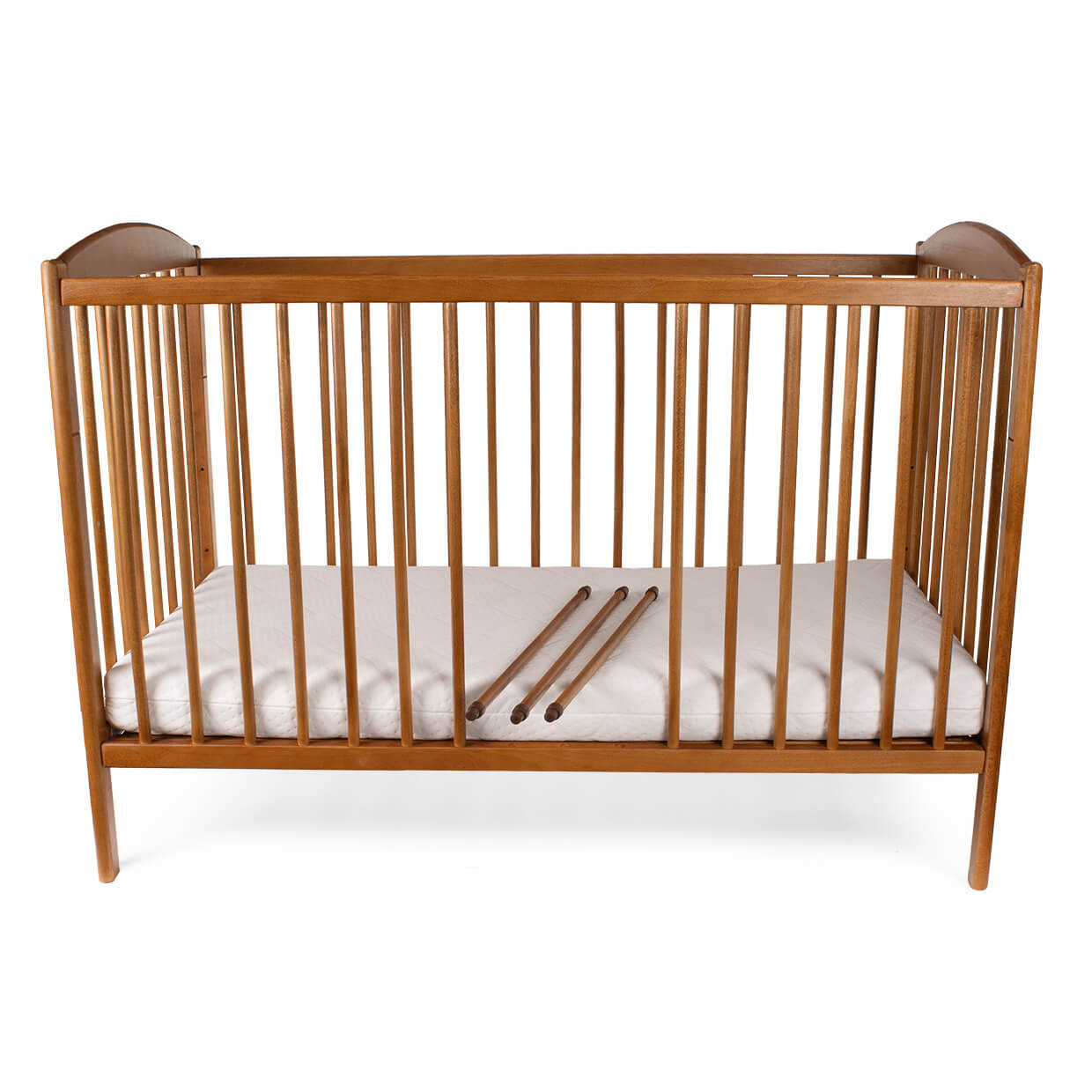 Łóżeczko drewniane z wyjmowanymi szczebelkami