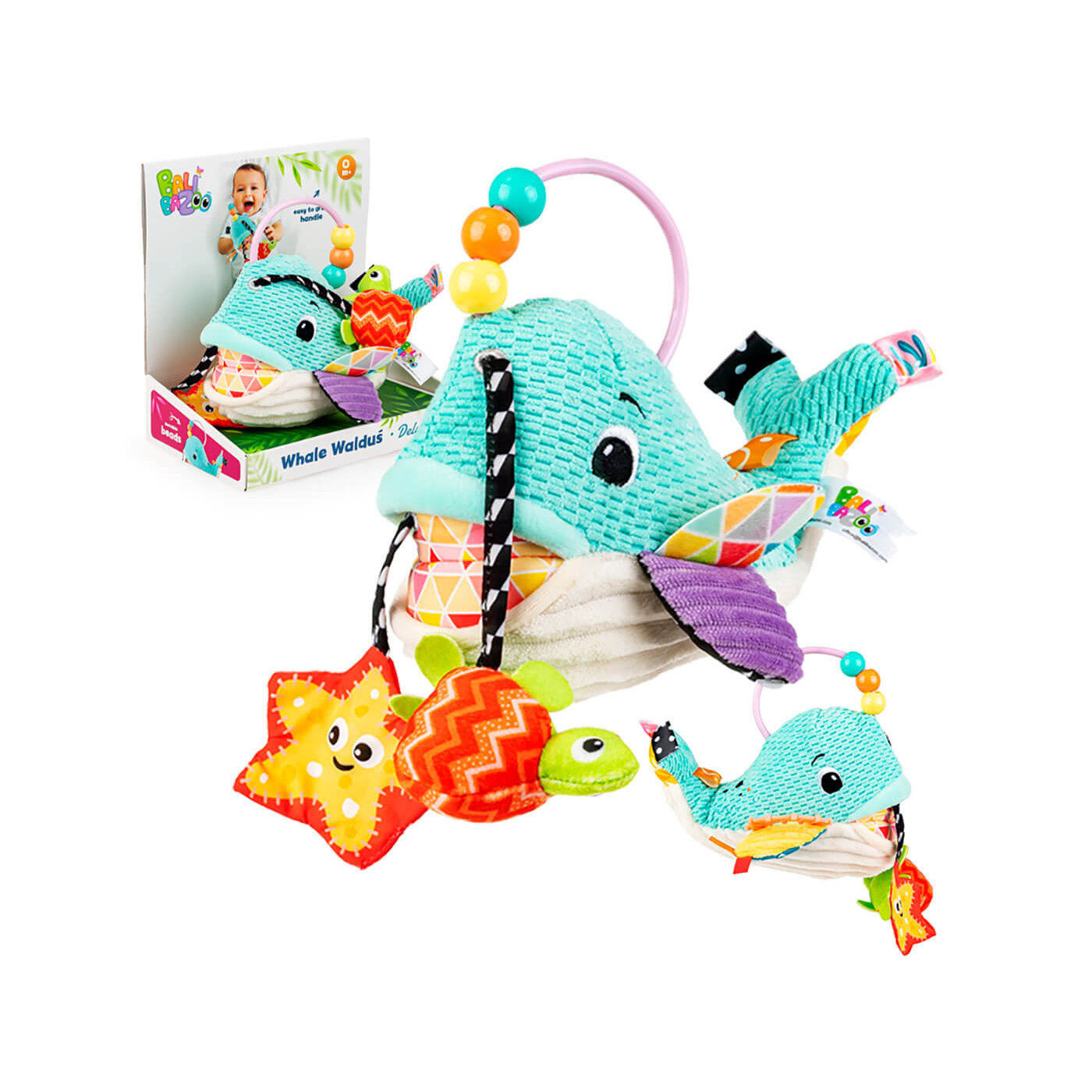 Zabawka sensoryczna dla niemowląt miękka przywieszka Dumel Balibazoo