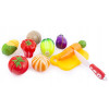 Zestaw warzyw, owoców na rzep z akcesoriami deska nożyk 10 el.