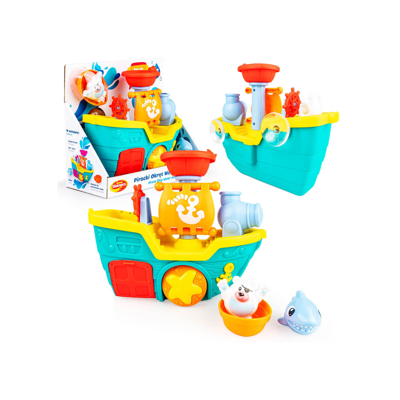 Piracki okręt zabawka dla dziecka do kąpieli w wannie Dumel 12m+