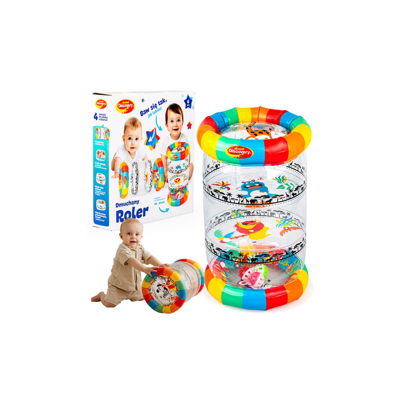 Zabawka dla malucha Dumel dmuchany roler zabawka do raczkowania 6m