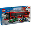 Klocki LEGO City 60445 F1 Ciężarówka z bolidami RB20 i AMR24 F1