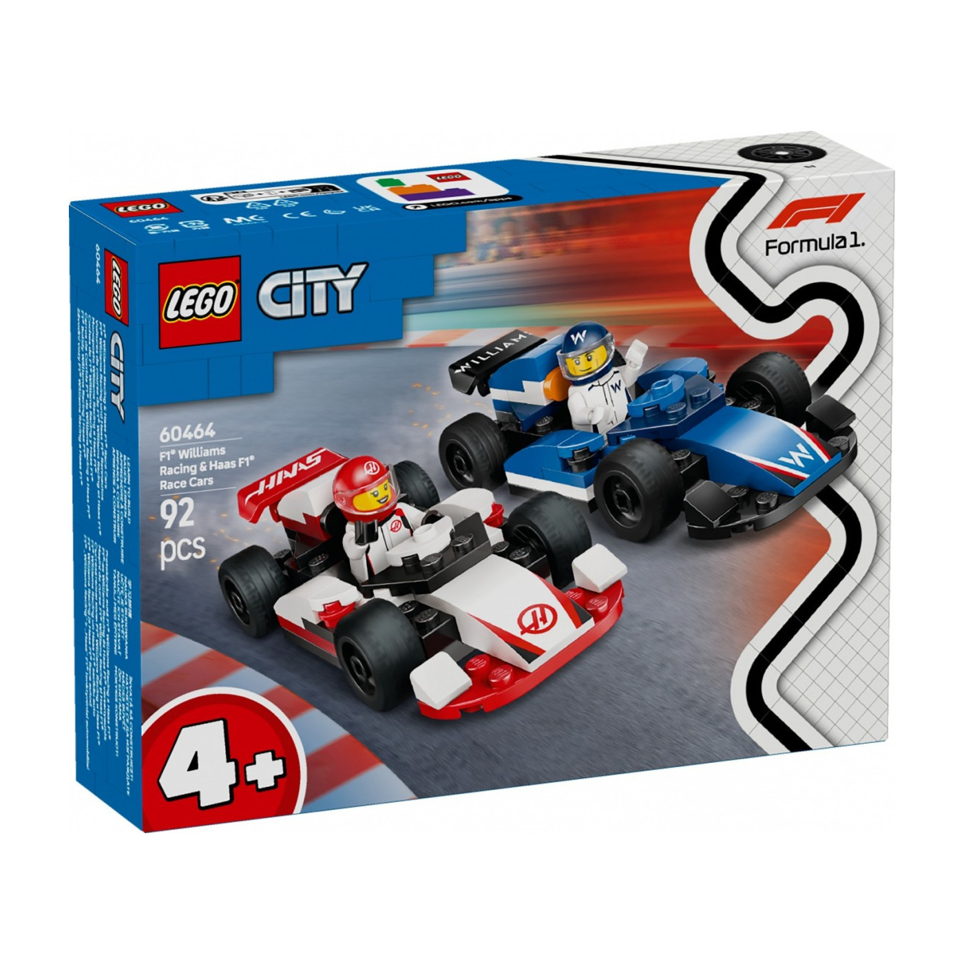 Klocki LEGO City 60464 F1 Bolidy Williams Racing i Haas F1
