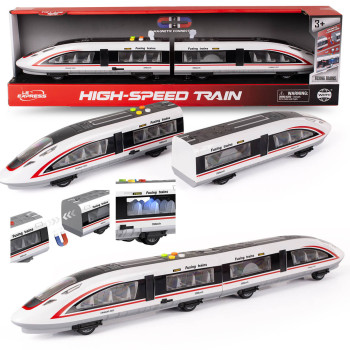 Interaktywny Tramwaj Miejski z Dźwiękiem, Światłem i Otwieranymi Drzwiami – Wagony na Magnes, Napęd Frykcyjny 57 cm