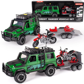 Auto terenowe z lawetą i motorem , Samochód terenowy na napęd z przyczepą