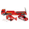 Straż Pożarna auto Tir laweta z helikopterem i samochodem – zestaw ratowniczy dla dzieci 3+
