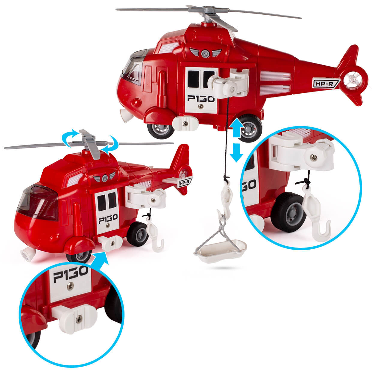 Helikopter zabawka zestaw 3w1 straż pożarna