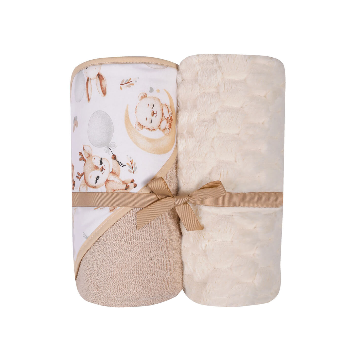 Dwupak Ręcznik i Kocyk DuetBaby – Okrycie Kąpielowe 2w1 dla Niemowląt