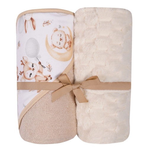 Dwupak Ręcznik i Kocyk DuetBaby – Okrycie Kąpielowe 2w1 dla Niemowląt