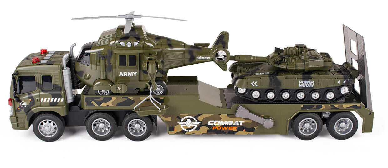 Auto laweta z helikopterem zabawka z dźwiękiem